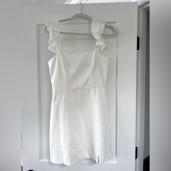 NWT French Connection WHITE Ruffle strap dress! graduation/bachelorette! - Picture 1 of 10